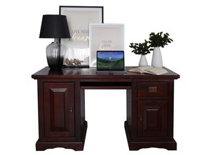 Miniaturka 1 - Klasyczne biurko z drewna dębowego z ozdobnymi frontami