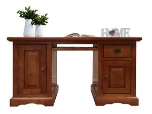 Miniaturka 3 - Gabinetowe biurko z drewna w stylu vintage z szufladami