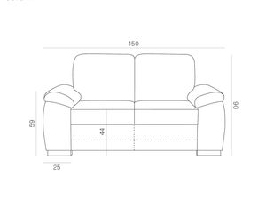 Miniaturka 2 - Rysunek sofy dwuosobowej do aranżacji klasycznej lub nowoczesnej