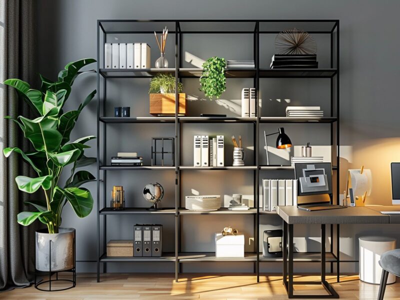 Nowoczesny salon z przesuwnymi drzwiami i jasną sofą