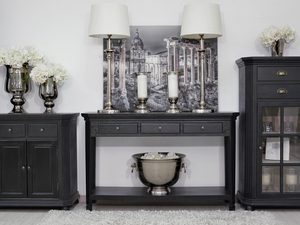 Miniaturka 3 - Klasyczne Meble czarne do salonu ze złotymi elementami