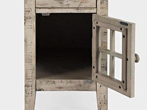 Miniaturka 1 - Kremowa szafka nocna z gniazdem USB