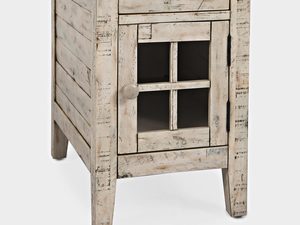 Miniaturka 2 - Dekoracyjna drewniana szafka nocna w stylu rustykalnym kolor jasny