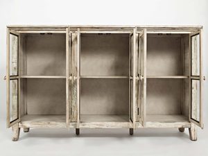 Miniaturka 1 - Komoda w Kolorze Kości Słoniowej z Przeszklonymi Drzwiami – Avola