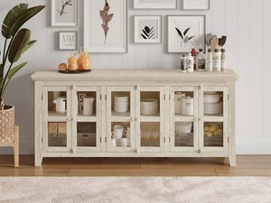 Miniaturka 7 - Komoda w Kolorze Kości Słoniowej z Przeszklonymi Drzwiami – Avola