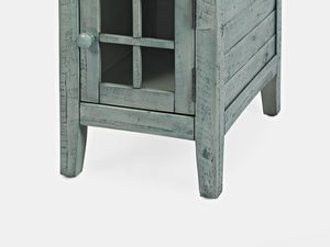 Miniaturka 2 - Zielona szafka nocna z przeszklonymi drzwiczkami