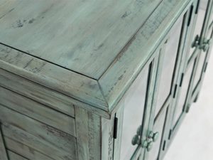 Miniaturka 3 - Zielona narożna witryna drewniana, styl prowansalski