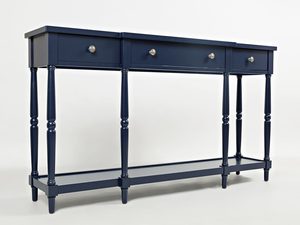 Miniaturka 1 - Konsola z trzema szufladami i toczonymi nogami w stylu klasycznym