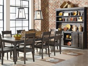 Miniaturka 5 - Zestaw mebli jadalnianych z drewnianym stołem i krzesłami w stylu industrialnym