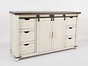 Miniaturka 1 - Regał kuchenny z półkami i szufladami w stylu rustykalnym