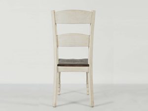 Miniaturka 1 - Krzesło drewniane prowansalskie bielone widok tyłu