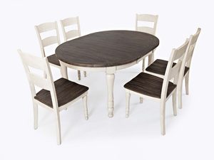 Miniaturka 5 - Zestaw jadalniany prowansalski stół owalny z krzesłami widok górny