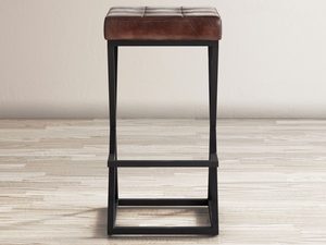 Miniaturka 7 - Wysoki hoker z industrialną podstawą z czarnych metalowych prętów