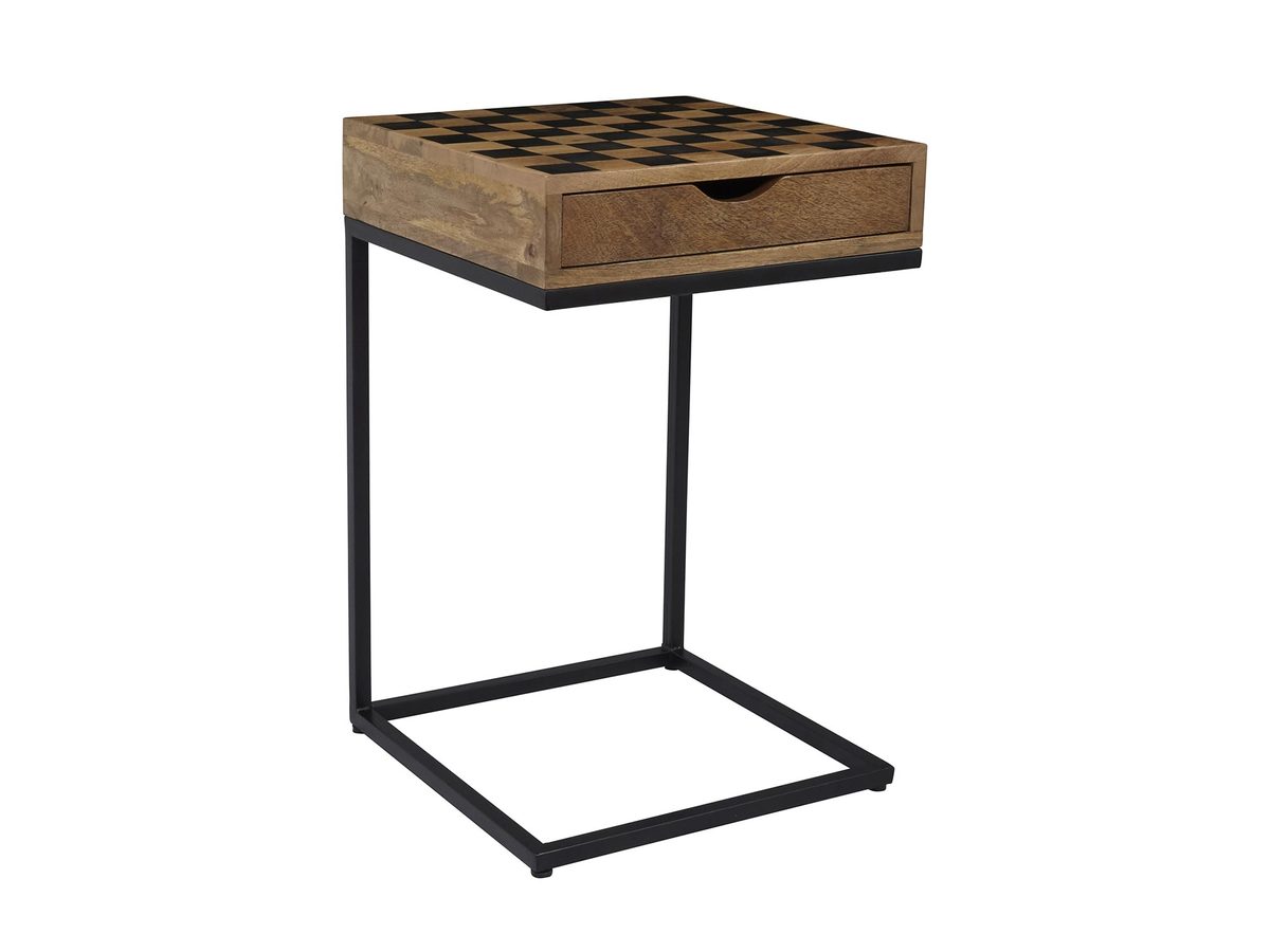 Stolik szachowy z szufladą w brązowym odcieniu – Avola