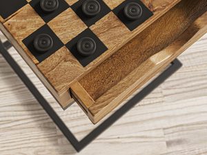 Miniaturka 3 - Stolik boczny z szachownicą i metalową podstawą w stylu loftowym