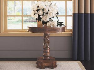 Miniaturka 6 - Stolik z toczoną podstawą w klasycznym stylu, idealny do eleganckiego salonu