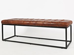 Miniaturka 1 - Ławka z metalowymi nogami z tapicerowanym siedziskiem