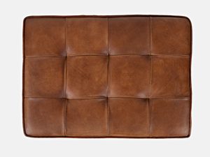 Miniaturka 4 - Industrialna ławka z metalową podstawą w kształcie krzyża i pikowanym siedziskiem