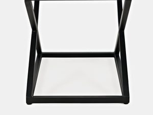 Miniaturka 3 - Skórzana pufa z metalową podstawą w kształcie litery X