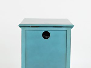 Miniaturka 4 - Tylna ściana drewnianej szafki z otworem na kable kolor turkusowy