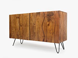 Miniaturka 2 - Komoda z litego drewna w stylu nowoczesnym z metalowymi nogami