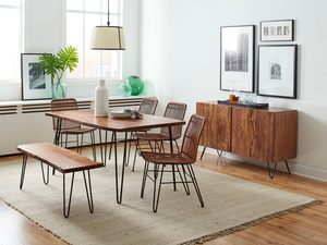 Miniaturka 5 - Zestaw jadalniany z drewnianym stołem i krzesłami w stylu skandynawskim