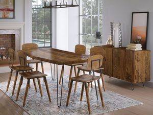 Miniaturka 4 - Stół w stylu rustykalnym z solidnym blatem i metalowymi nogami