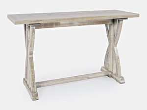 Miniaturka 3 - Rustykalny stół konsolowy z drewnianym blatem i krzyżakową podstawą