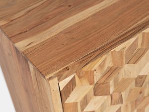 Miniaturka 6 - Drewniana komoda z geometrycznymi frontami w stylu industrialnym kolor naturalny