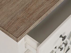 Miniaturka 3 - Nowoczesna komoda z białymi frontami i drewnianym blatem