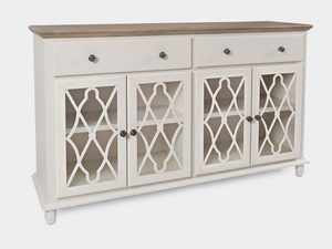 Miniaturka 1 - Komoda z białym frontem i naturalnym blatem do eleganckich wnętrz