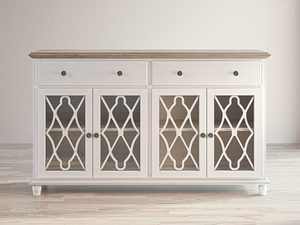 Miniaturka 4 - Komoda z szufladami i przeszklonymi drzwiami w stylu vintage