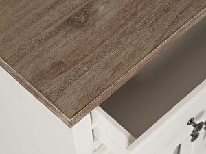 Miniaturka 1 - Detale komody jasnokremowej z drewnianym blatem