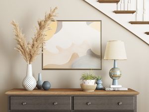 Miniaturka 5 - Komoda brązowoszara z przeszklonymi drzwiami