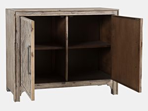 Miniaturka 5 - Drewniana komoda w stylu vintage z metalowymi uchwytami