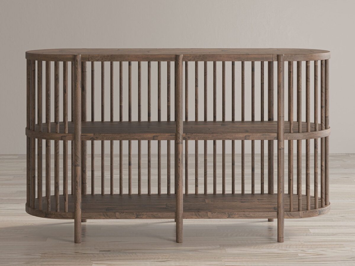 Stylowy regał z naturalnego drewna w rustykalnym stylu