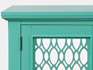 Miniaturka 3 - Komoda w stylu boho z zielonymi frontami i ozdobnymi detalami