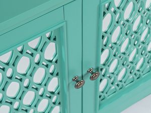 Miniaturka 3 - Komoda do salonu z zielonymi frontami i ozdobnymi detalami