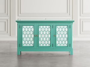 Miniaturka 6 - Zielona komoda z ozdobnymi panelami do eleganckiego wnętrza