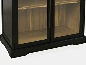 Miniaturka 1 - Nowoczesna witryna z przeszklonymi drzwiami i drewnianymi półkami