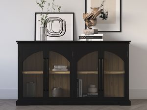 Miniaturka 4 - Witryna z przeszklonymi drzwiami i metalowymi detalami