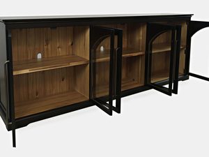 Miniaturka 2 - Nowoczesna witryna z czarnymi ramami i przeszklonymi drzwiami