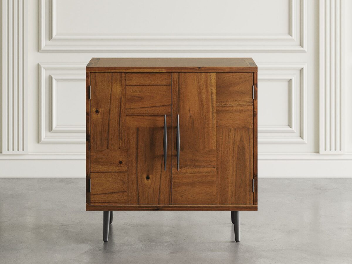 Komoda drewniana do eleganckiego salonu w stylu industrialnym