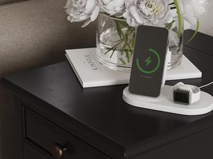 Miniaturka 6 - Szafka nocna w klasycznym stylu z wbudowaną ładowarką bezprzewodową