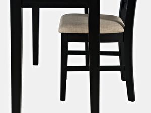 Miniaturka 3 - Klasyczne czarne krzesło z pionowymi szczebelkami i miękkim siedziskiem