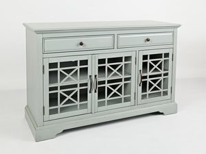 Miniaturka 5 - Drewniana komoda z przeszklonymi frontami i szufladami w stylu klasycznym kolor szary