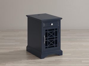 Miniaturka 6 - Szafka nocna w kolorze granatowym z ozdobnym frontem