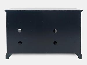 Miniaturka 6 - Tylna ściana czarnej drewnianej komody z otworami na kable w stylu klasycznym