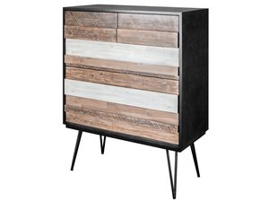 Miniaturka 9 - Drewniana komoda z dekoracyjnymi frontami w stylu industrialnym kolor naturalny