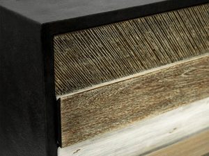 Miniaturka 6 - Drewniana komoda z dekoracyjnymi frontami i metalowymi nogami w stylu industrialnym kolor naturalny